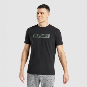 Camiseta Gymshark Micro Print Block Infill Negras | 79DFEAOBH