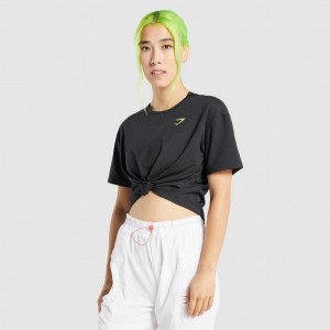 Camiseta Gymshark Pulse Negras | 43PXGRVAO