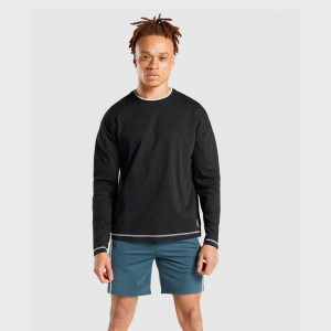 Camiseta Gymshark Recess Long Sleeve Negras | 13NWRPUKH