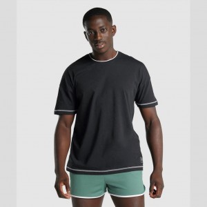 Camiseta Gymshark Recess Negras | 91SDZJXIY