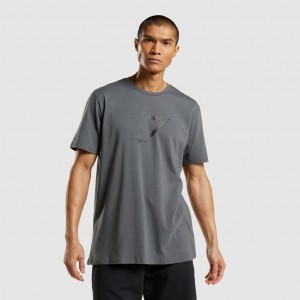 Camiseta Gymshark Sharkhead Infill Charcoal | 61YXQVZMU