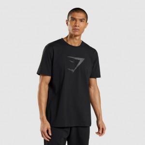 Camiseta Gymshark Sharkhead Infill Negras | 75JQVXBZL