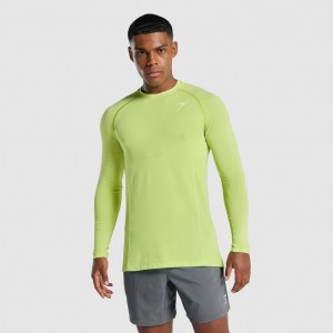 Camiseta Gymshark Vital Light Seamless Long Sleeve Amarillo | 97JKAMNFR