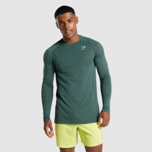 Camiseta Gymshark Vital Light Seamless Long Sleeve Verde Oscuro | 19ZHLAJBM