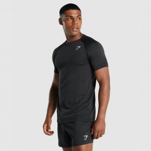 Camiseta Gymshark Vital Light Seamless Negras | 93NIUXZDT