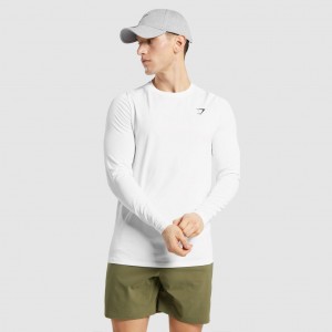 Camiseta Gymshark Vital Long Sleeve Blancas | 84DAKHXJF