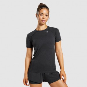 Camiseta Gymshark Vital Seamless 2.0 Light Negras | 74HOXAKMV