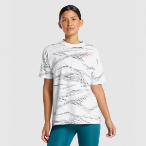 Camiseta Gymshark Zone Estampadas Tee Blancas Negras | 69DYJKQHI