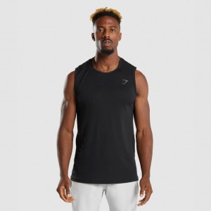 Camiseta Tirantes Gymshark Apex Negras | 06SGEIQCM