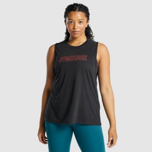 Camiseta Tirantes Gymshark Apollo Estampadas Negras | 18NHQFEPY