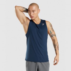 Camiseta Tirantes Gymshark Arrival Azul Marino | 20AMGHXZC