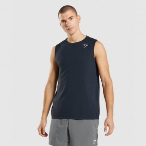 Camiseta Tirantes Gymshark Arrival Seamless Azul Marino | 02WKIJONX