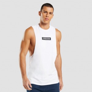Camiseta Tirantes Gymshark Central Drop Arm Blancas | 42AFTLEQJ