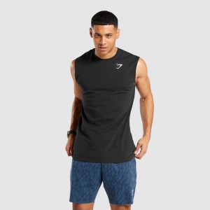 Camiseta Tirantes Gymshark Critical Sin Manga Tee Negras | 94RUOXEVI