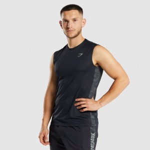 Camiseta Tirantes Gymshark Deporte Negras | 16ODCLSUZ