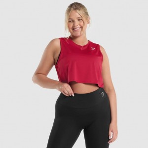 Camiseta Tirantes Gymshark Entrenamiento Crop Burdeos | 95XGMWBCA
