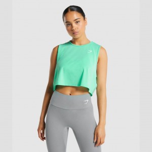 Camiseta Tirantes Gymshark Entrenamiento Crop Turquesa | 19XYSGARF