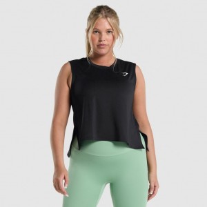 Camiseta Tirantes Gymshark Entrenamiento Midi Negras | 04YKCJLDV