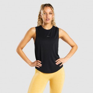 Camiseta Tirantes Gymshark Flex Negras | 61LIZQFAS