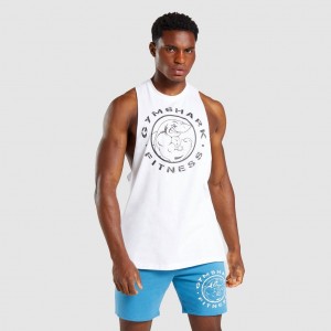 Camiseta Tirantes Gymshark Legacy Drop Arm Blancas | 80KDUGICM