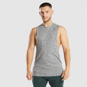 Camiseta Tirantes Gymshark Micro Print Drop Arm Gris | 68WCASKOR