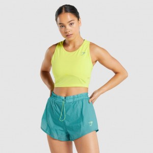 Camiseta Tirantes Gymshark Pulse Crop Amarillo | 52EUAMLSD