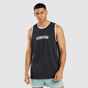 Camiseta Tirantes Gymshark Recess Basketball Negras Blancas | 40ZVLHYAW