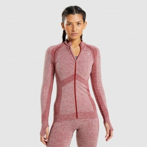 Chaquetas Gymshark Flex Zip Through Burdeos | 75IFUCANK