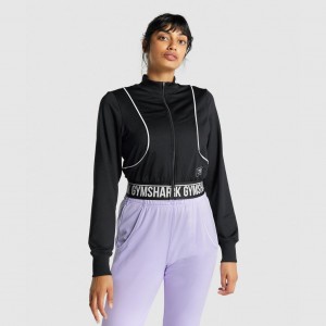 Chaquetas Gymshark Recess Pista Negras | 01SLRZQPE