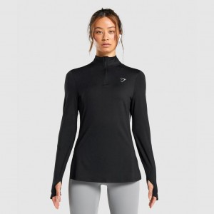 Chaquetas Gymshark Speed Zip-Up Negras | 67FKOMRVT