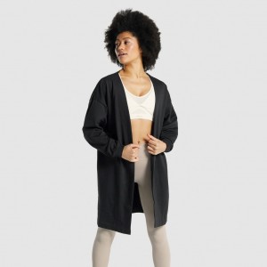 Chaquetas Gymshark Whitney Oversized Robe Negras | 96DUPIZBA