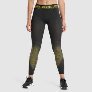 Leggins Gymshark Apex Seamless Low Rise Negras Amarillo | 14SWYFOBJ