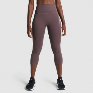 Leggins Gymshark Energy Seamless Cropped Marrones | 98LRFWKBM