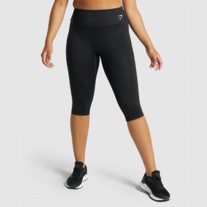 Leggins Gymshark Entrenamiento Cropped Negras | 47VMKZYSE