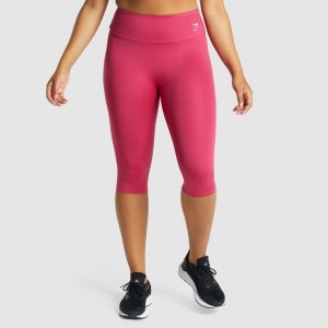 Leggins Gymshark Entrenamiento Cropped Rosas | 52MLCVAOI