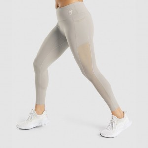 Leggins Gymshark Entrenamiento Mesh Pocket Gris | 31UJBRTQH