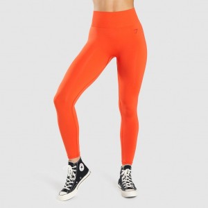 Leggins Gymshark Fit Seamless Mid Rise Naranjas | 92VGACFZB