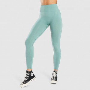 Leggins Gymshark Fit Seamless Mid Rise Verde Claro | 49KARXQZN