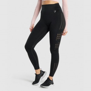 Leggins Gymshark Glow Seamless Tights Negras | 87RCZSXGY