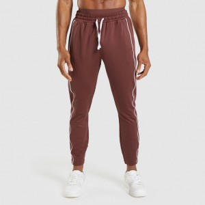 Pantalones Jogger Gymshark Recess Marrones Blancas | 91QIKZTPO