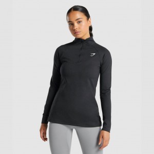Pullover Gymshark Entrenamiento 1/4 Zip Negras | 53GWZQSEP