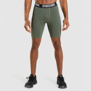 Short Gymshark Element Baselayer Verde Oliva | 67CENQYRF