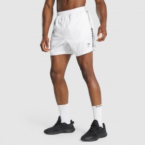 Short Gymshark Estampadas Deporte Blancas | 43AUDZECP