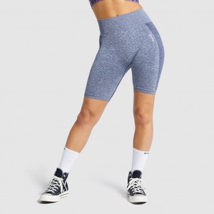Short Gymshark Flex Cycling Azul Marino Gris Claro | 71HWFDCIT