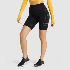 Short Gymshark Glow Seamless Negras | 51YDLJZHS