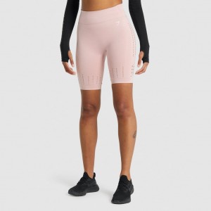 Short Gymshark Glow Seamless Rosas Claro | 82FRHNDGC