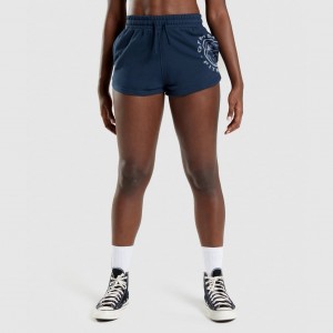 Short Gymshark Legacy Estampadas Azul Marino | 28TSCPGAX