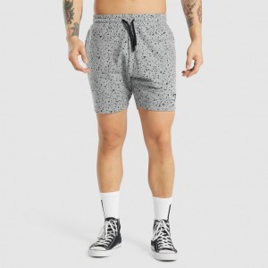 Short Gymshark Micro Print Gris | 54OPBVYFA