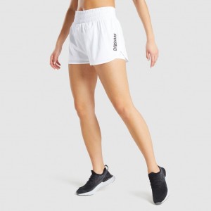 Short Gymshark Pulse Mid Rise Blancas | 92QVYRWIS