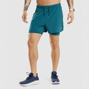 Short Gymshark Speed 5 2 in 1 Teal | 49SAEQGMN